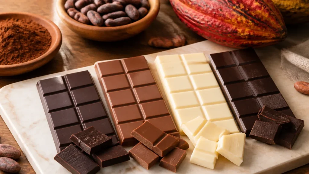 チョコレートのカロリーを種類別に比較｜ダーク・ミルク・ホワイトで差がつく数値と選び方のアイキャッチ画像