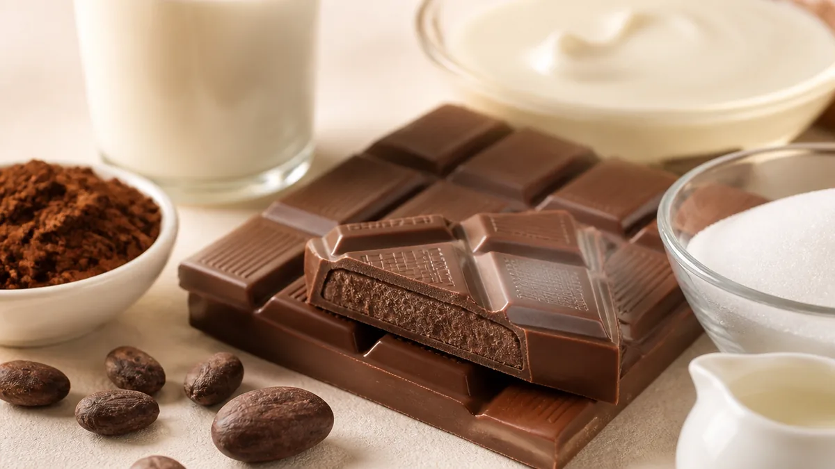 ミルクチョコレートは砂糖と乳成分でカロリーが上がるの解説画像