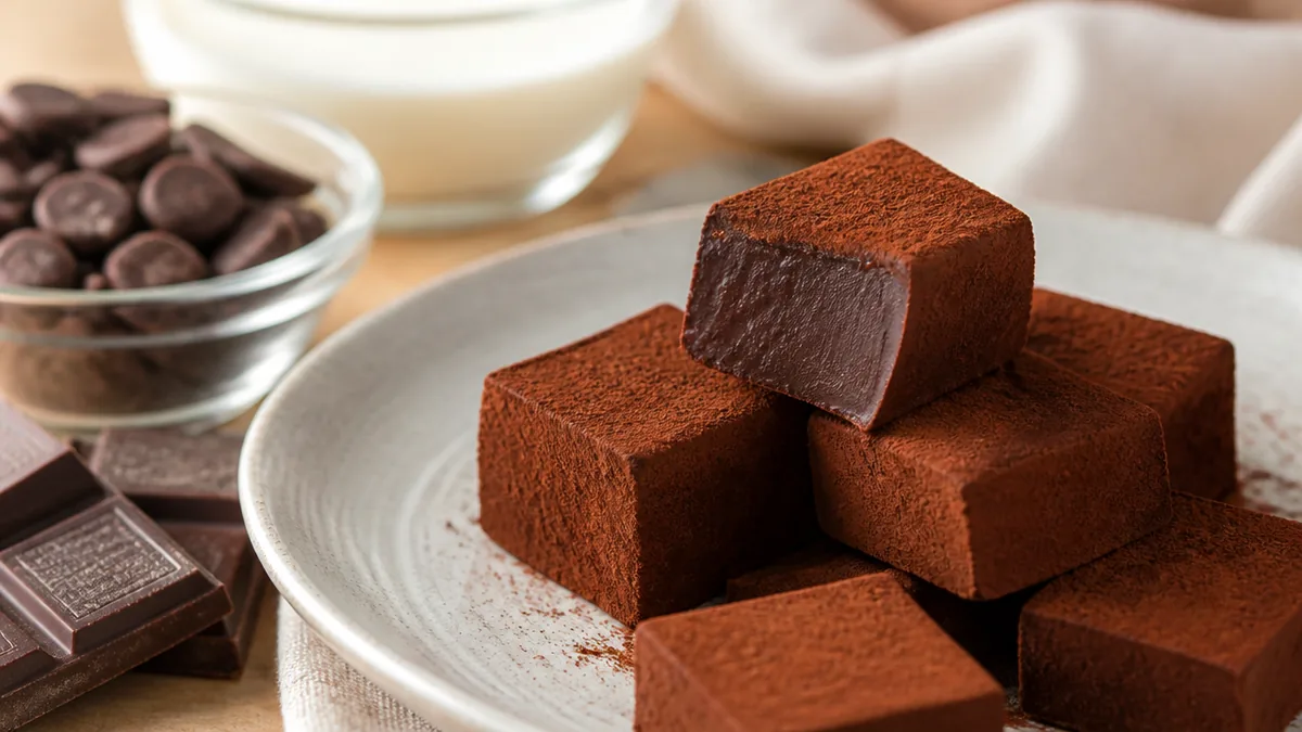 生チョコは材料2つで簡単に作れる|板チョコと生クリームの黄金比2:1と失敗しないコツのアイキャッチ画像