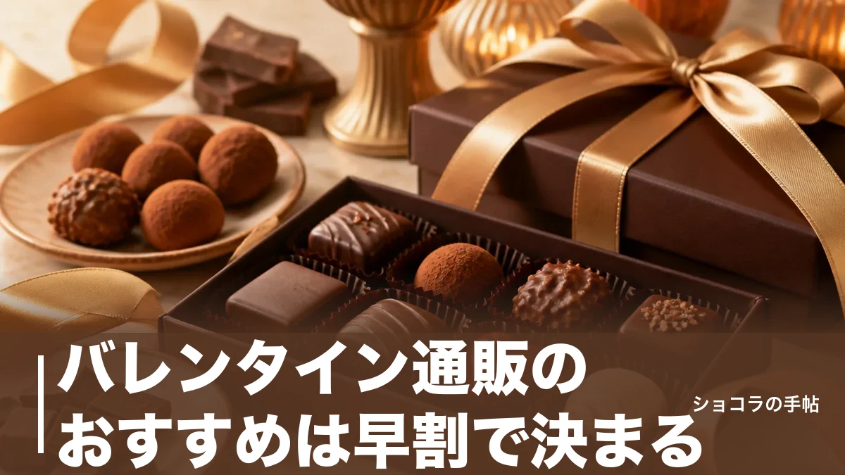 バレンタイン通販のおすすめは早割で決まる|12月予約で送料無料を逃さない買い方ガイドのアイキャッチ画像