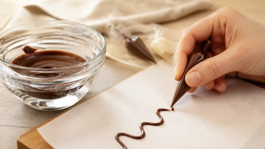 チョコペンで文字をきれいに書く方法は3つのコツ｜にじみ・ガタガタを防ぐ温度と書き方を解説のアイキャッチ画像