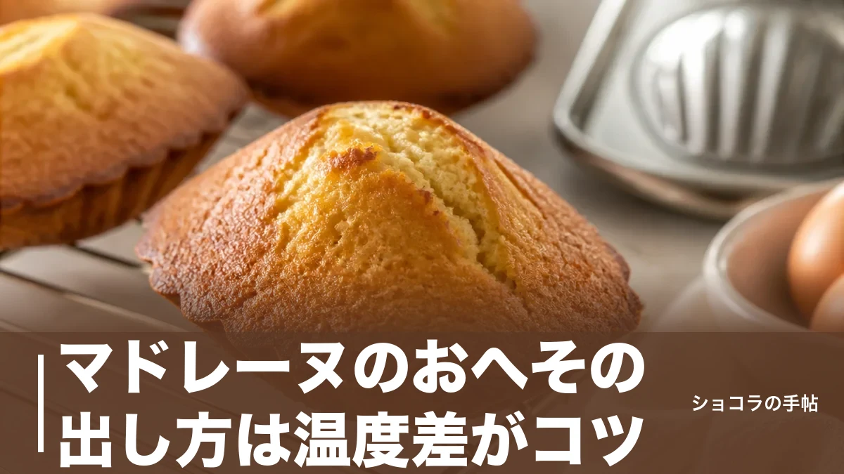 マドレーヌのおへその出し方は温度差がコツ｜膨らまない原因4つと190℃の焼き方のアイキャッチ画像